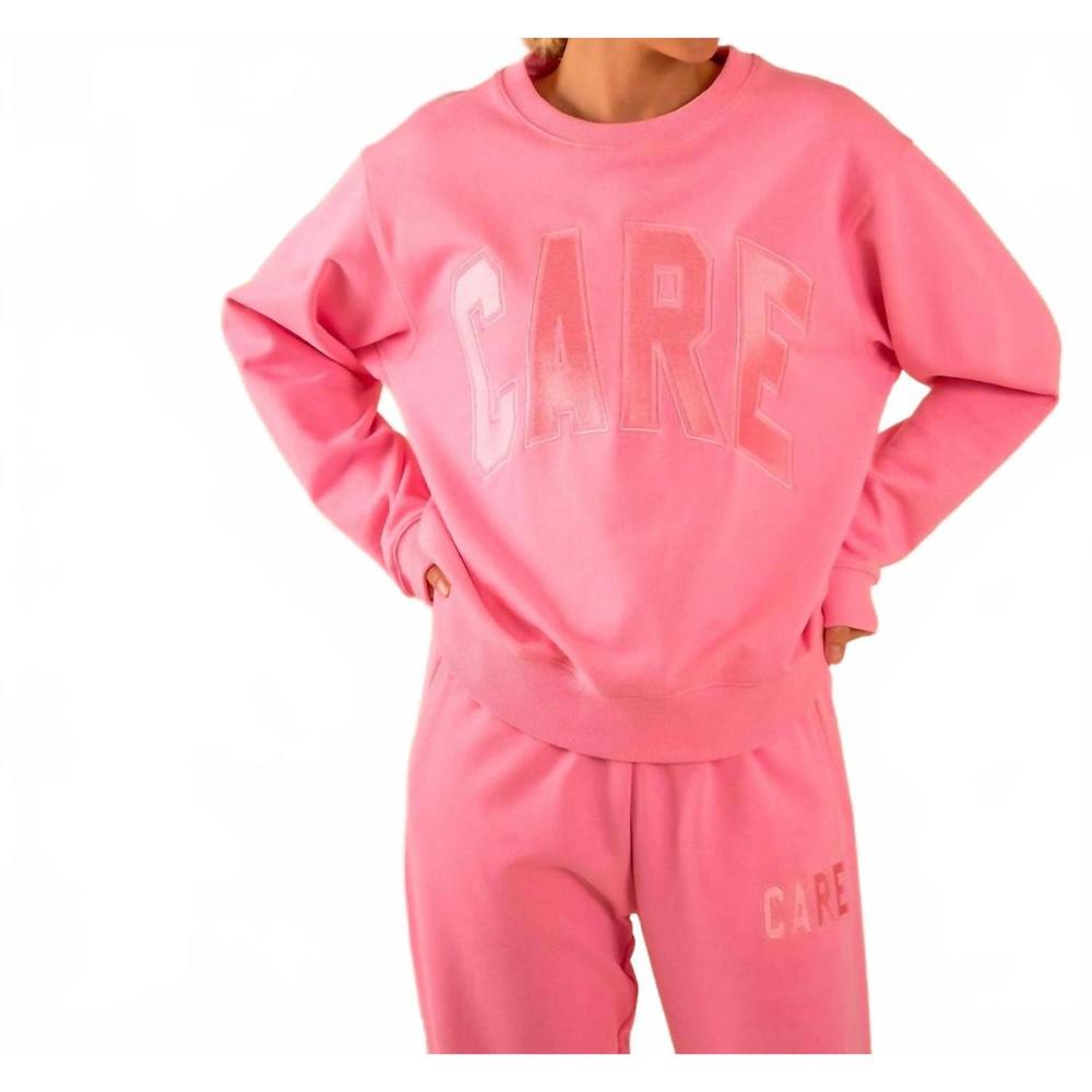 NEW CARE TUCKER 90’s baggy care crewneck sweatshirt in pink